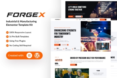 ForgeX - Industrial & Manufacturing Elementor Template Kit