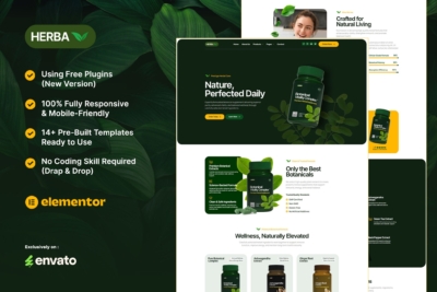 Herba - Herbal Health & Wellness Elementor Template Kit