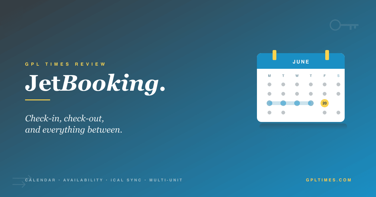 JetBooking: a calendar-availability plugin for WordPress rentals review on GPL Times