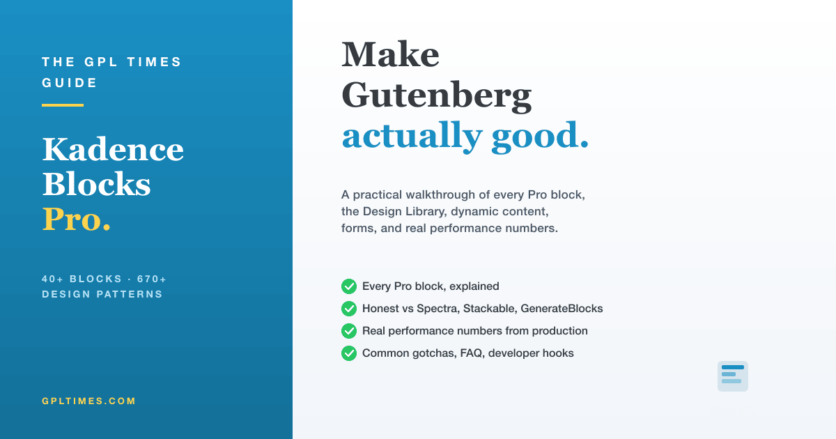 Kadence Blocks Pro for WordPress: The complete walkthrough, with real screenshots review on GPL Times