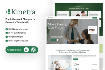 Kinetra - Physiotherapy & Chiropractic Elementor Template Kit