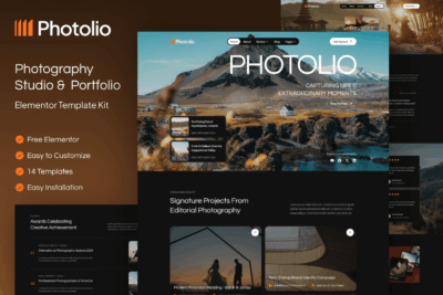 Photolio - Photography Studio & Portfolio Elementor Template Kit