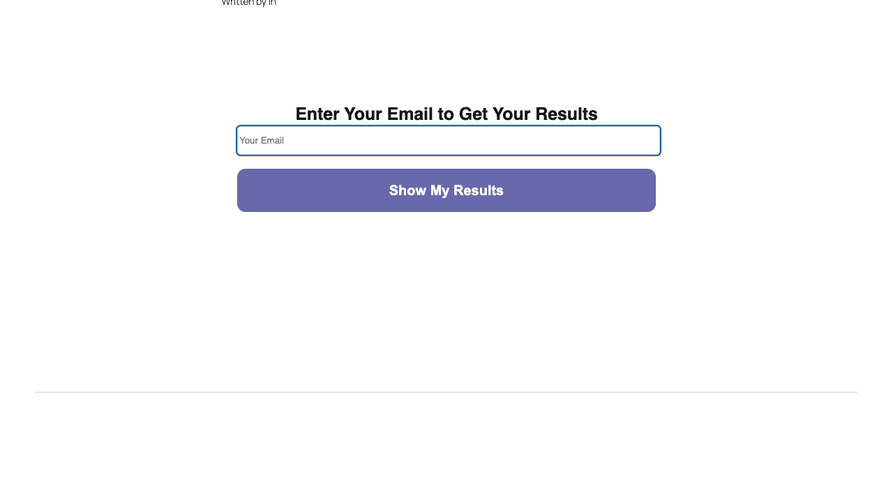 The email-capture gate as readers see it Quiz Cat Elite frontend lead capture screen asking for email before showing personality results