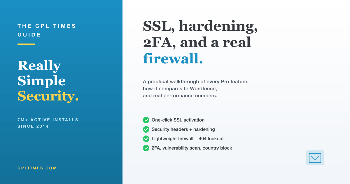 Really Simple Security Pro: SSL, hardening, and a real firewall in one lightweight WordPress plugin review on GPL Times