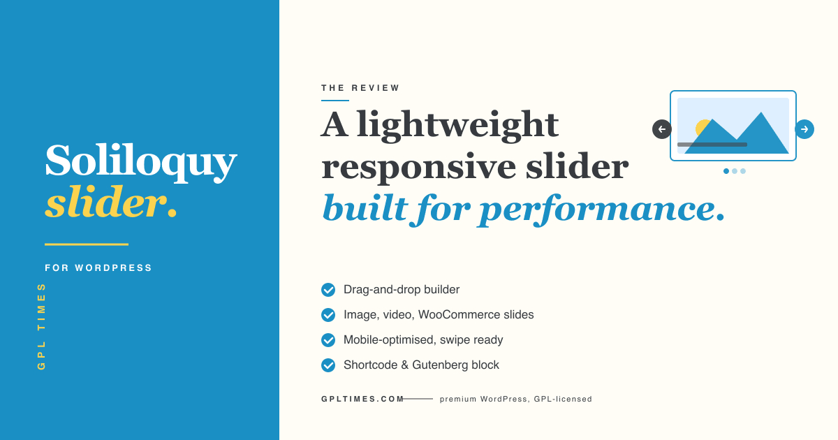 Soliloquy explained: a lightweight WordPress slider built for performance review on GPL Times