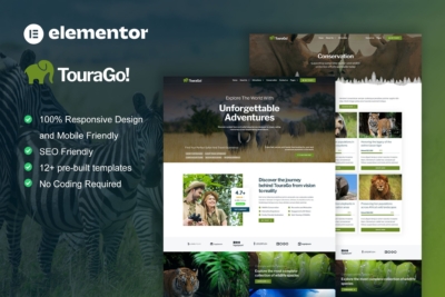 Tourago - Safari & Zoo Elementor Pro Template Kit