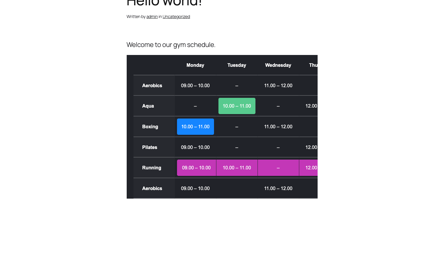 WP Table Manager frontend rendered table WP Table Manager rendered frontend table with dark theme
