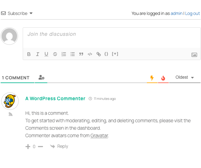 wpDiscuz comment section on a post wpDiscuz comment section on a post