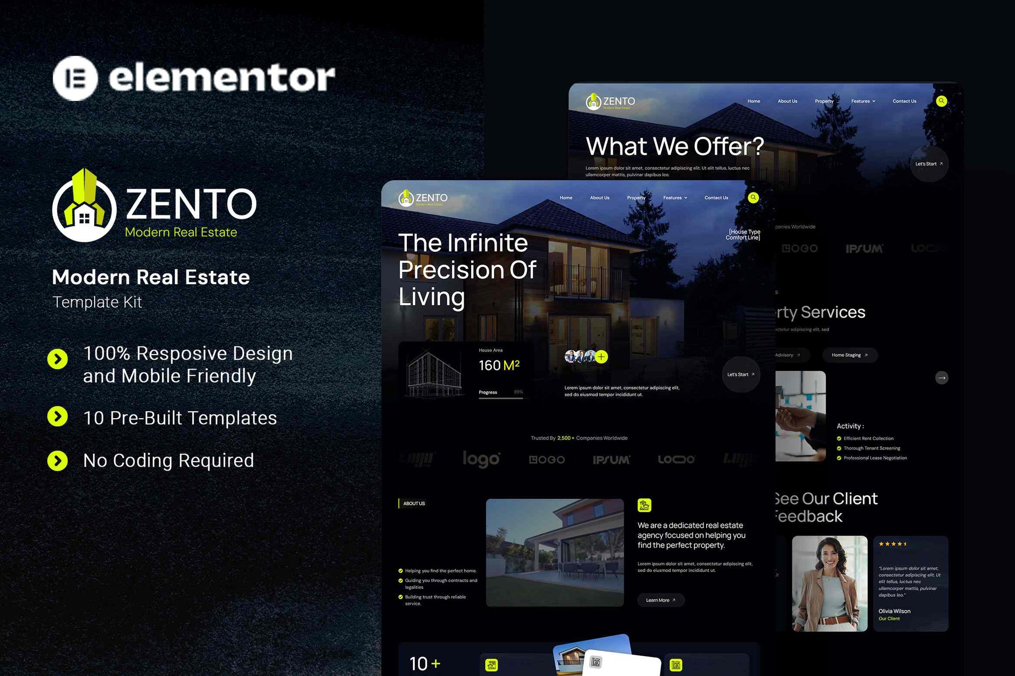 Zento – Modern Real Estate Elementor Template Kit