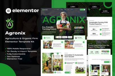 Agronix - Agriculture & Organic Farming Elementor Template Kit