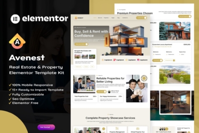Avenest - Real Estate & Property Showcase Elementor Template Kit