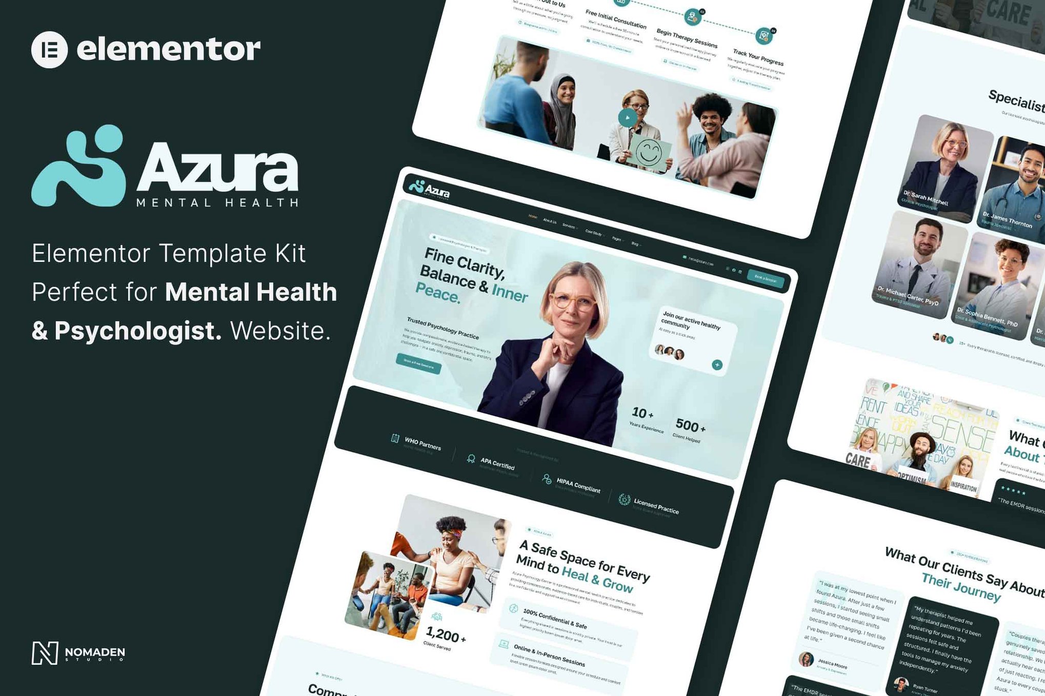 Azura - Mental Health & Psychologist Elementor Template Kit