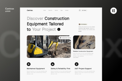 Canstrax – Construction Equipment Rental  Elementor Template Kit