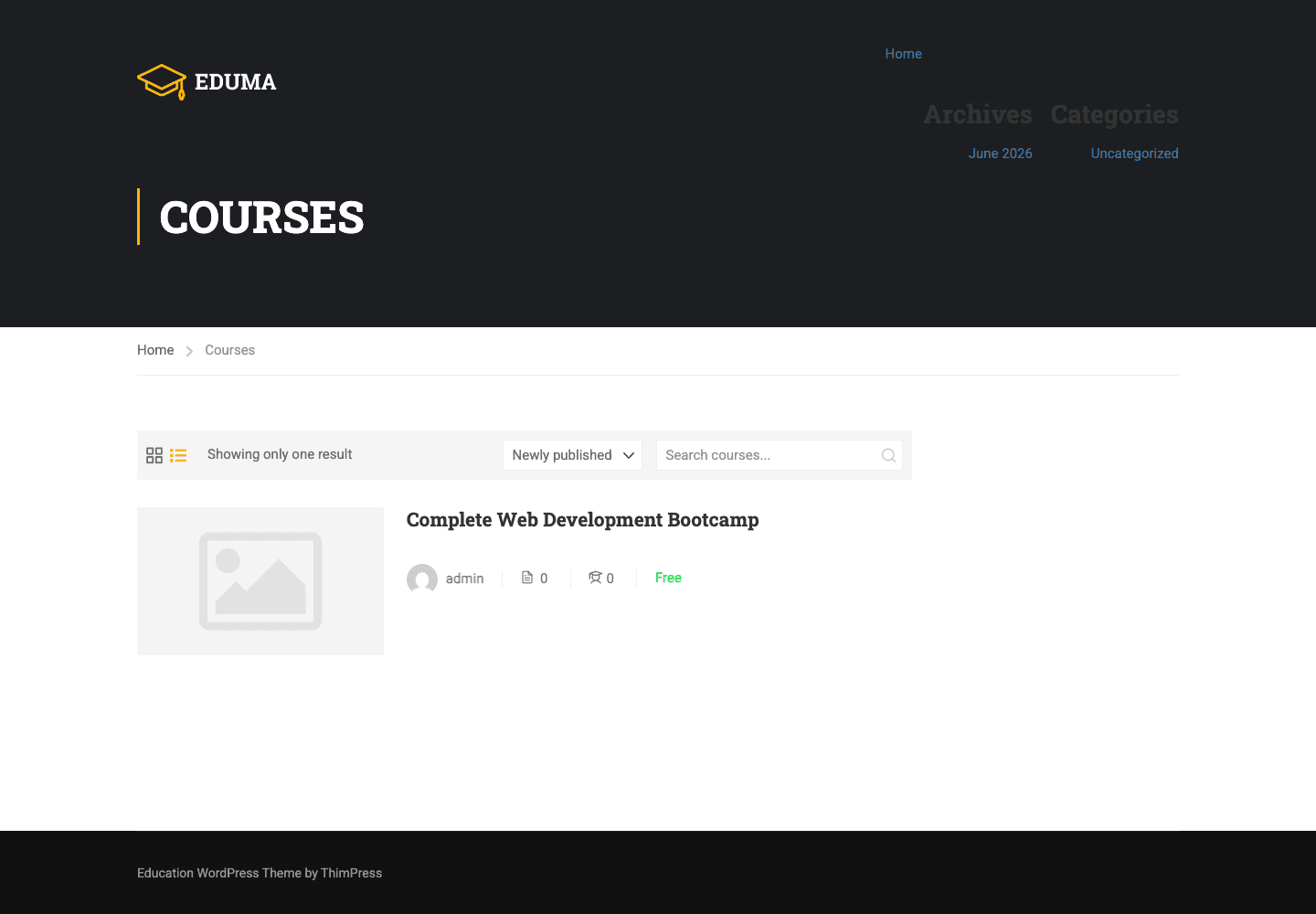 Eduma courses archive The Eduma theme courses archive