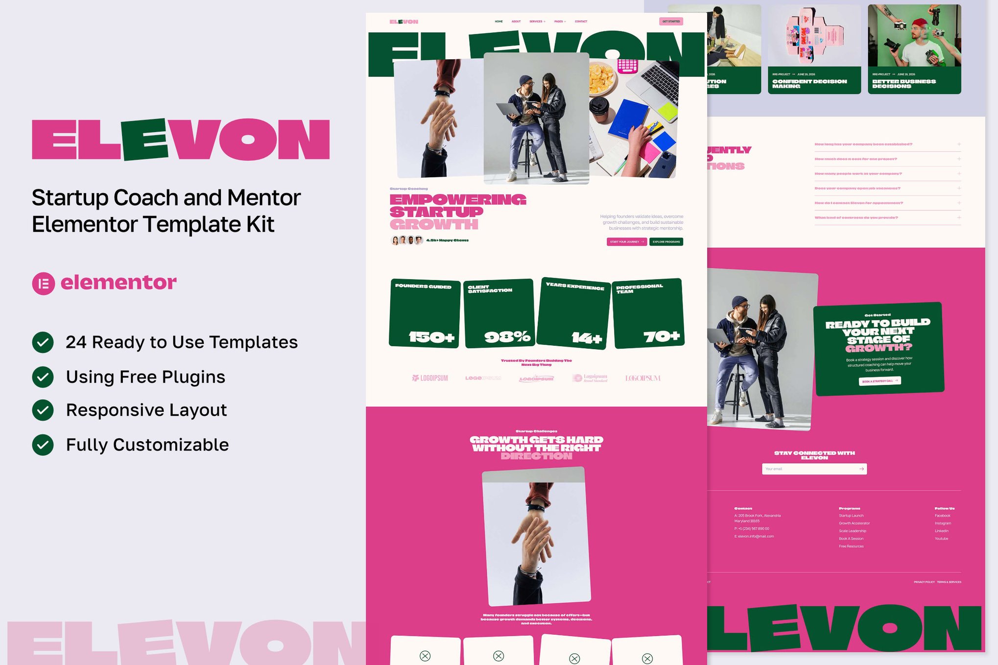 Elevon - Startup Coach & Mentor Elementor Template Kit