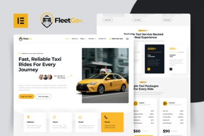FleetGo - Taxi Fleet Services Elementor Pro Template Kit