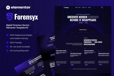 Forensyx - Digital Forensics Service Elementor Template Kit