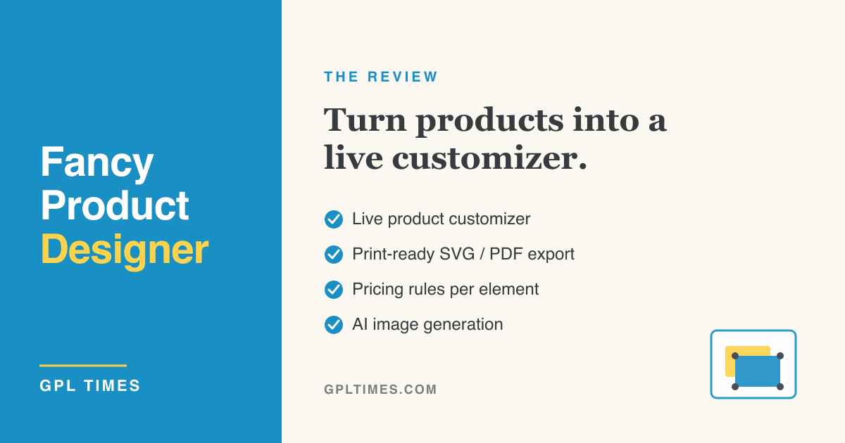 Fancy Product Designer review social card