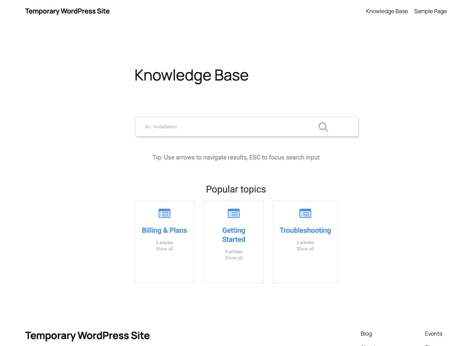 MinervaKB knowledge base home page