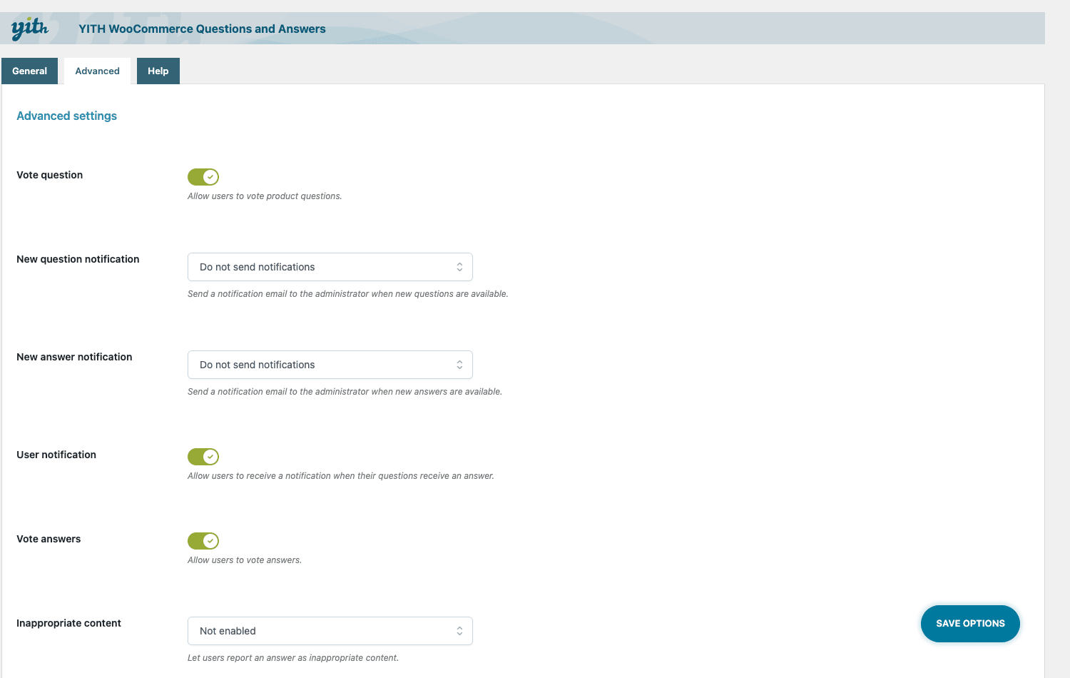 Advanced Q&A settings with voting and spam control