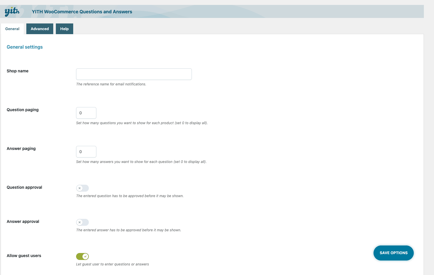 General Q&A settings