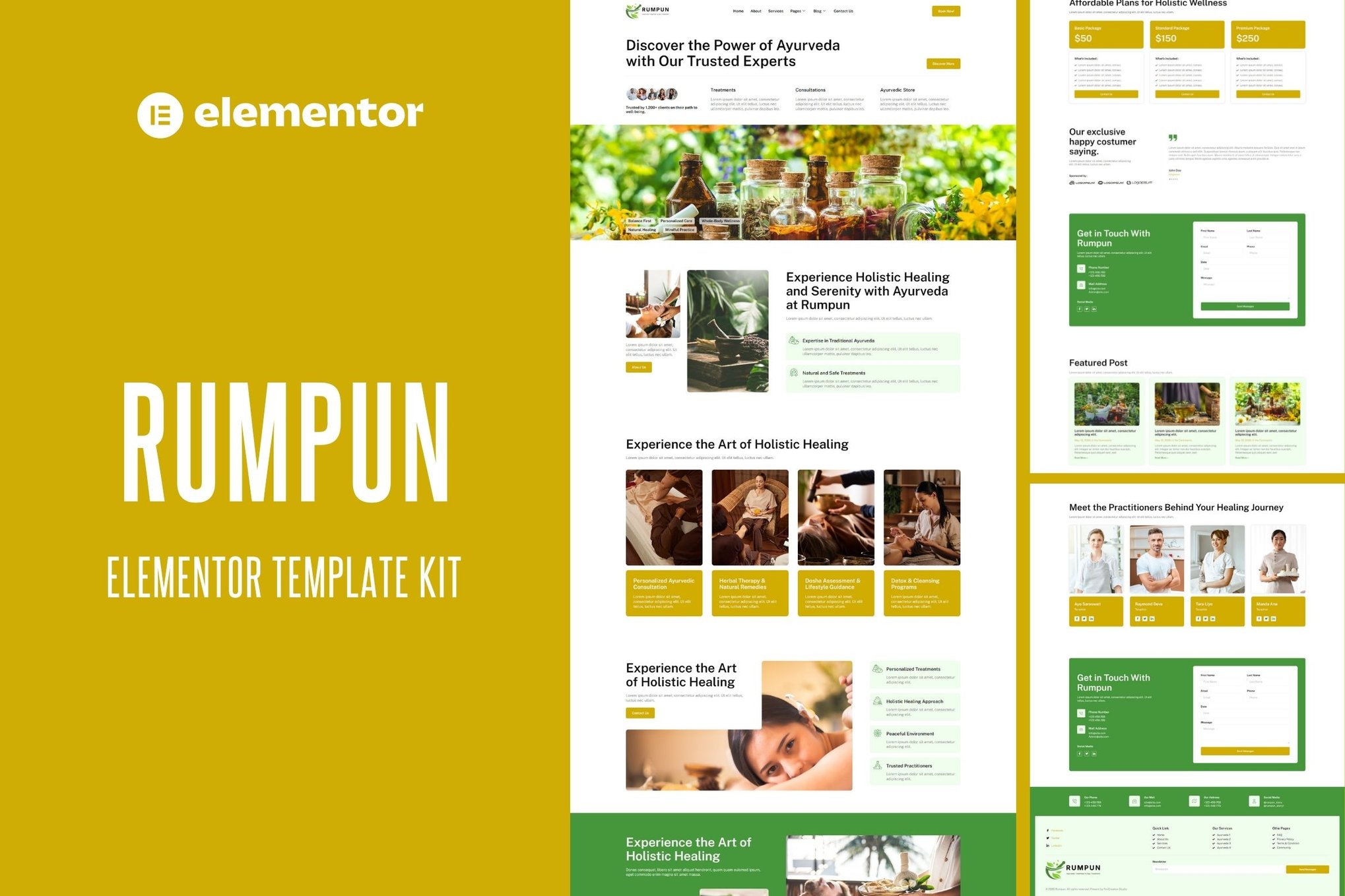 Rumpun - Ayurveda Treatment Elementor Pro Template Kit