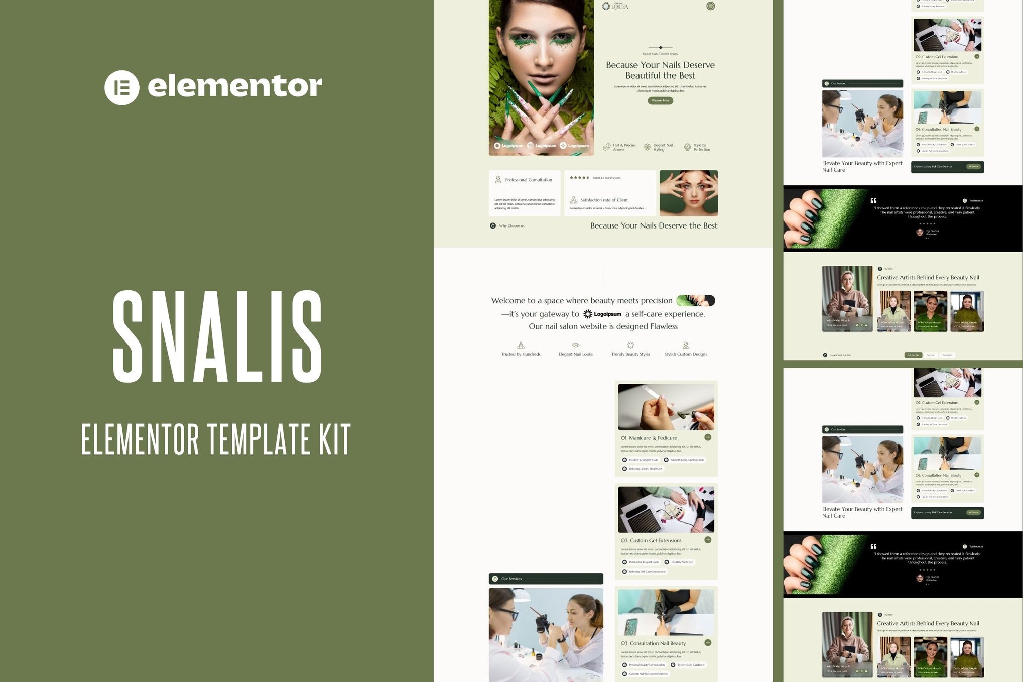 Snalis - Nail Salon & Beauty Care Elementor Template Kit
