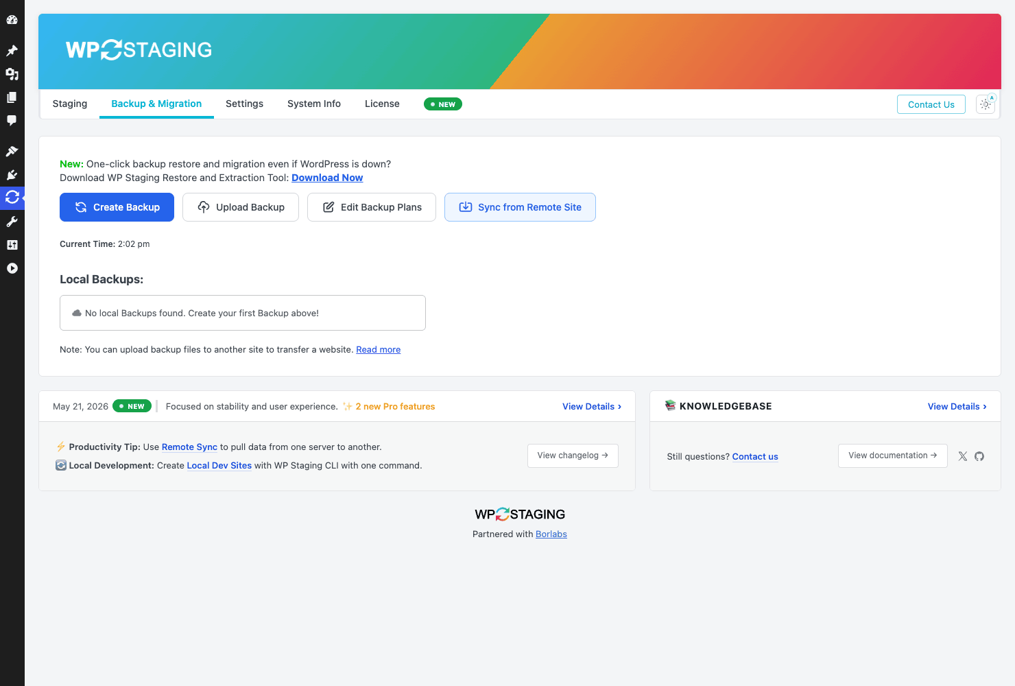 WP Staging Pro Backup and Migration with scheduled backup plans