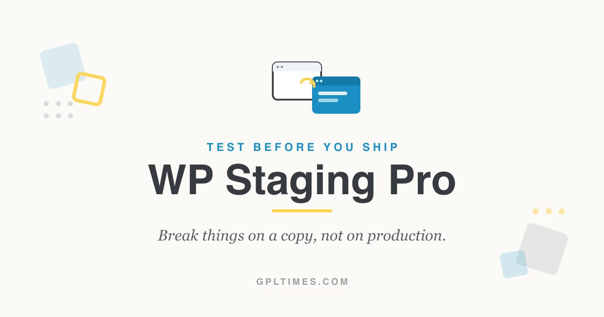 WP Staging Pro WordPress staging and backup plugin