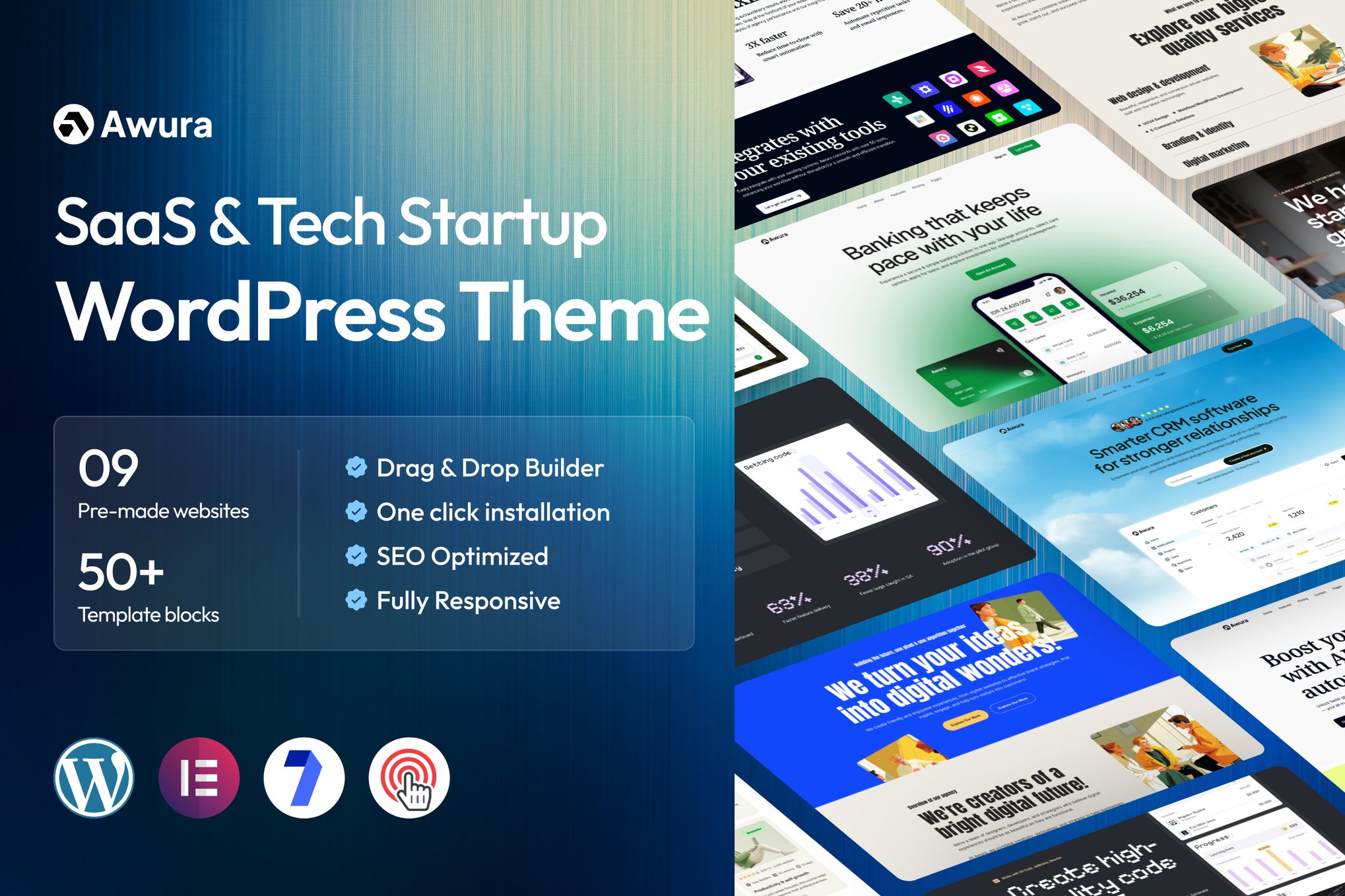 Awura – SaaS & Startup WordPress Theme 1.0.0
