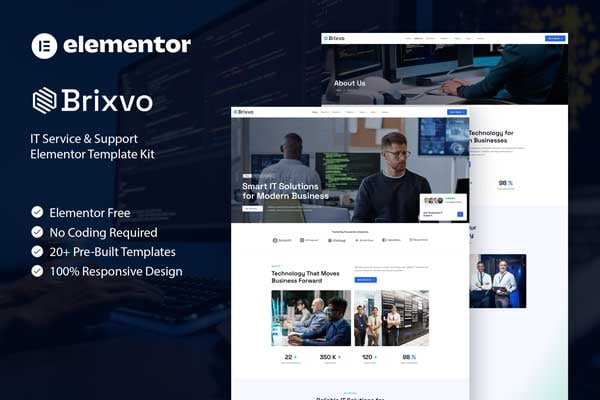 Brixvo - IT Service & Support Elementor Template Kit