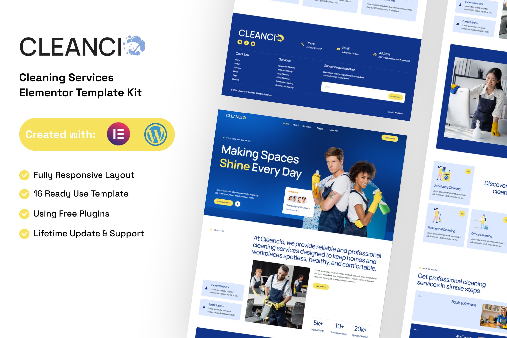 Cleancio - Cleaning Services Elementor Template Kit