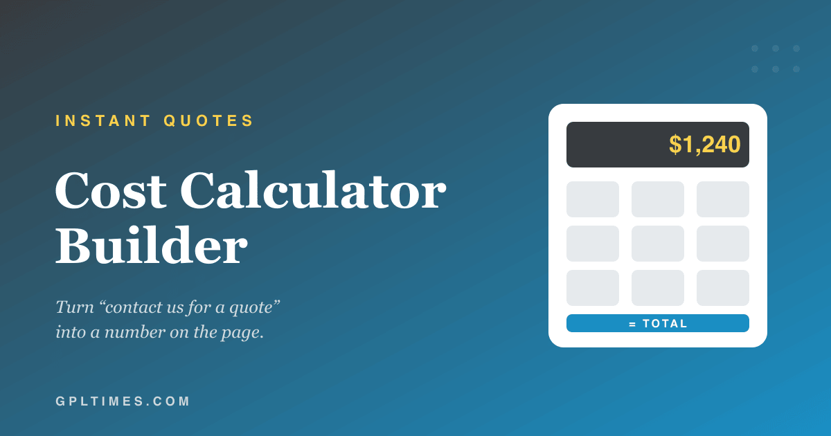 Cost Calculator Builder plugin featured image