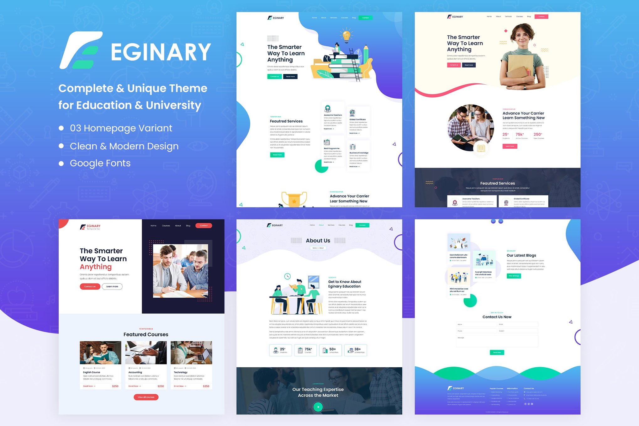 Eginary - Education & University WordPress Theme 1.1