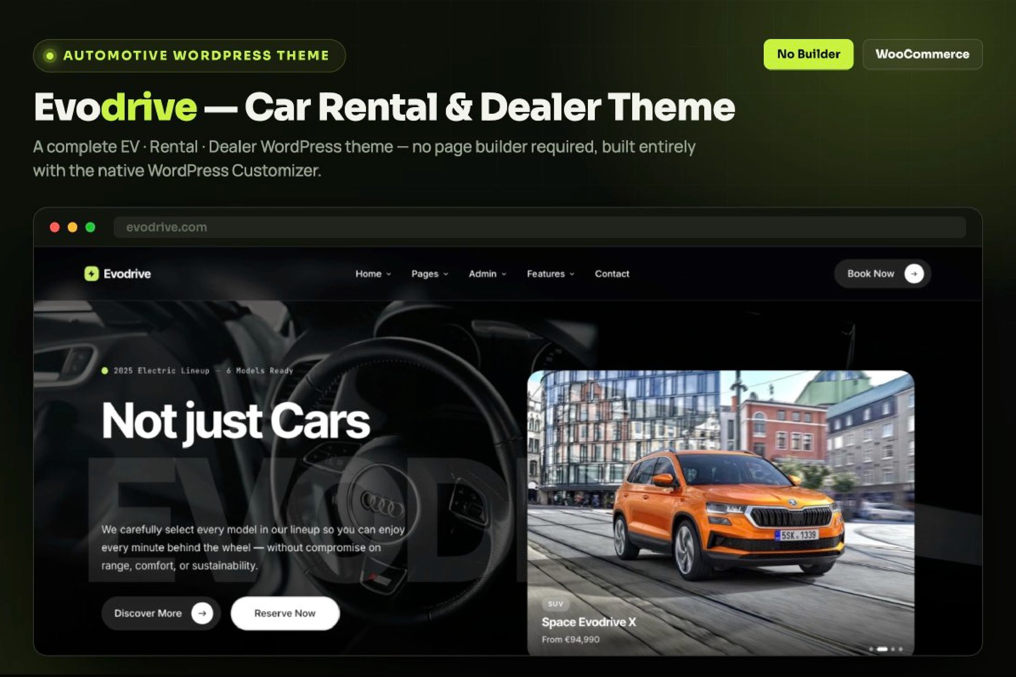 Evodrive — Car Rental & Dealer WordPress Theme 1.0.1
