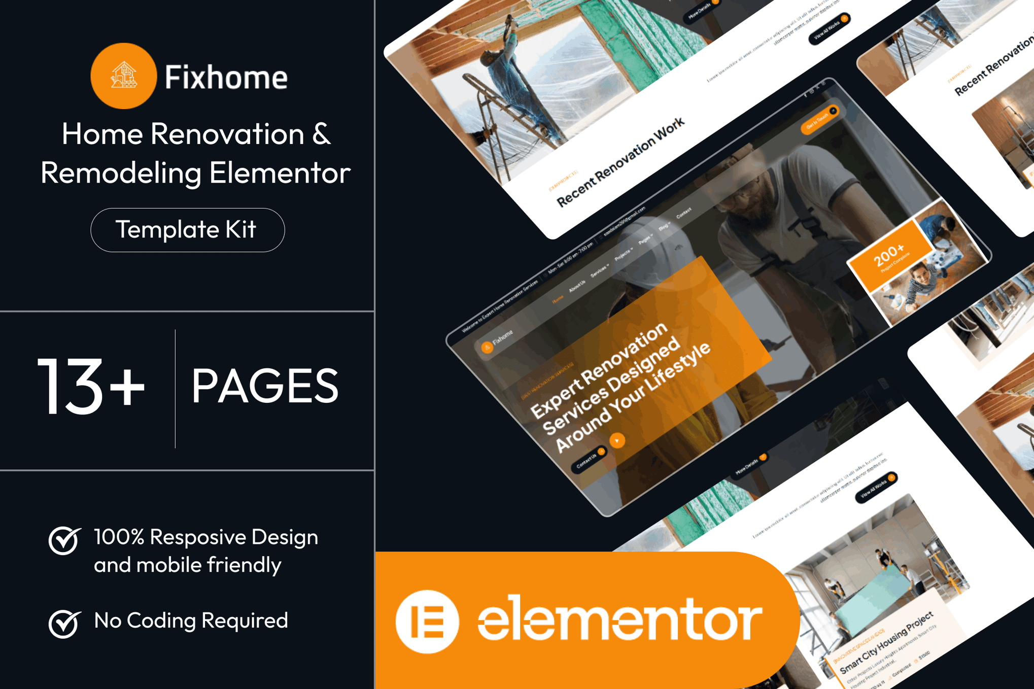 Fixhome - Home Renovation & Remodeling Elementor Template Kit