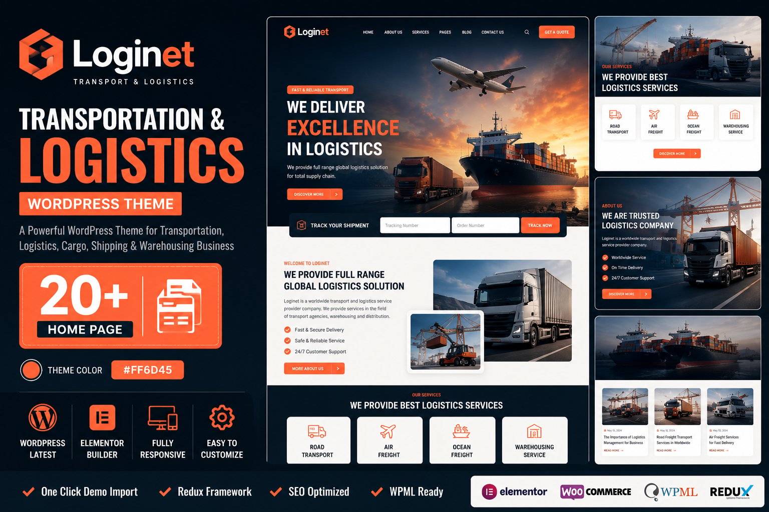 Loginet – Transportation & Logistics WordPress The 1.0.0