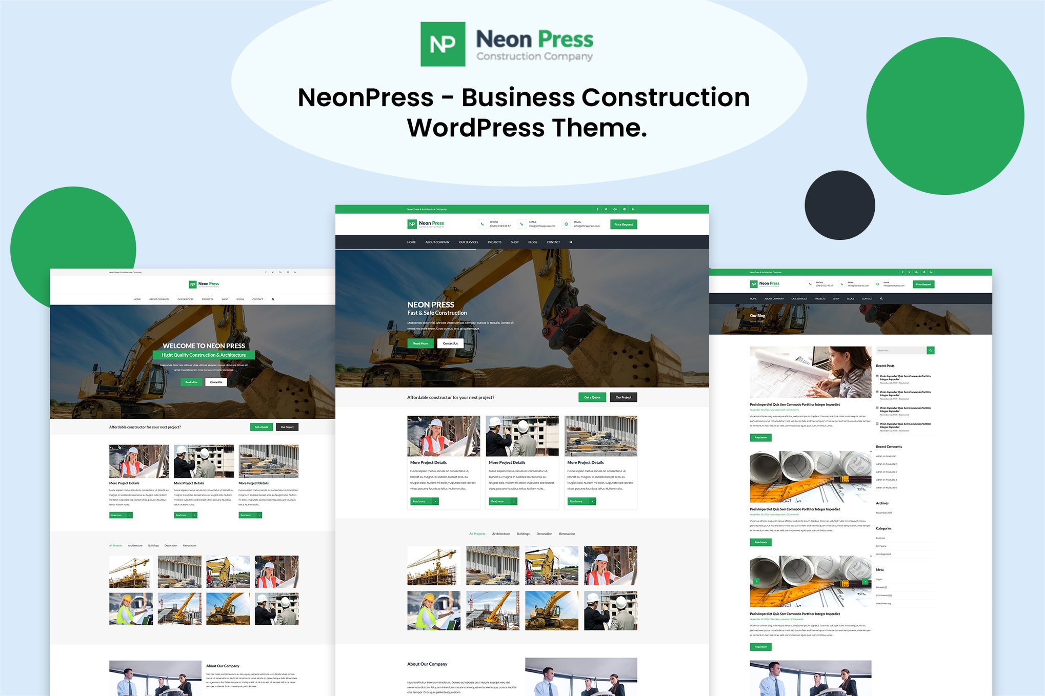 NeonPress - Business Construction WordPress Theme 1.0
