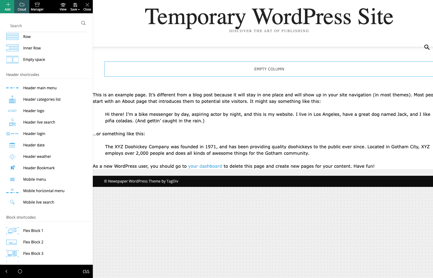 The tagDiv Composer front-end builder tagDiv Composer element library in the Newspaper theme