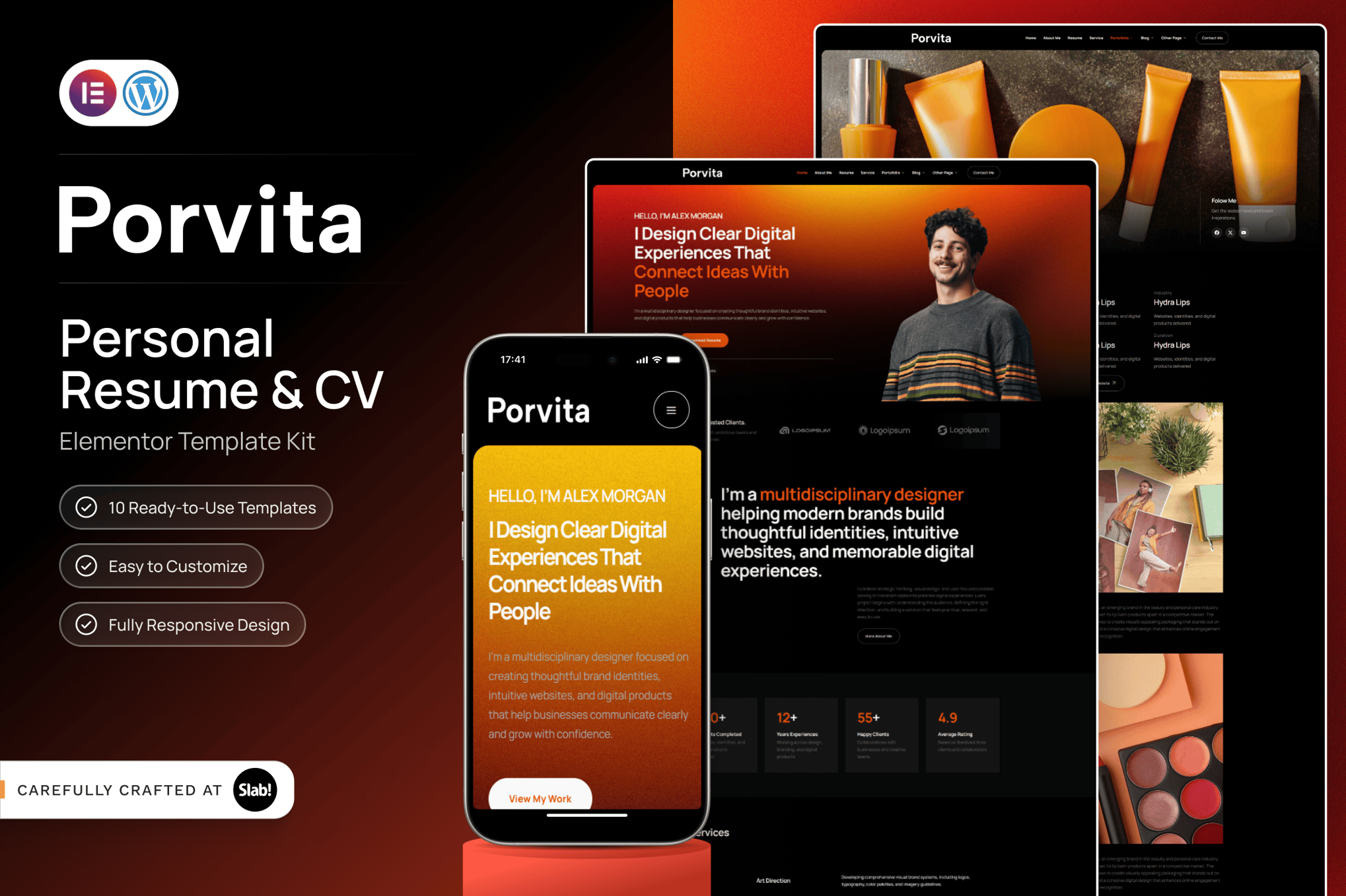Portiva - Personal Resume & CV Elementor Template Kit