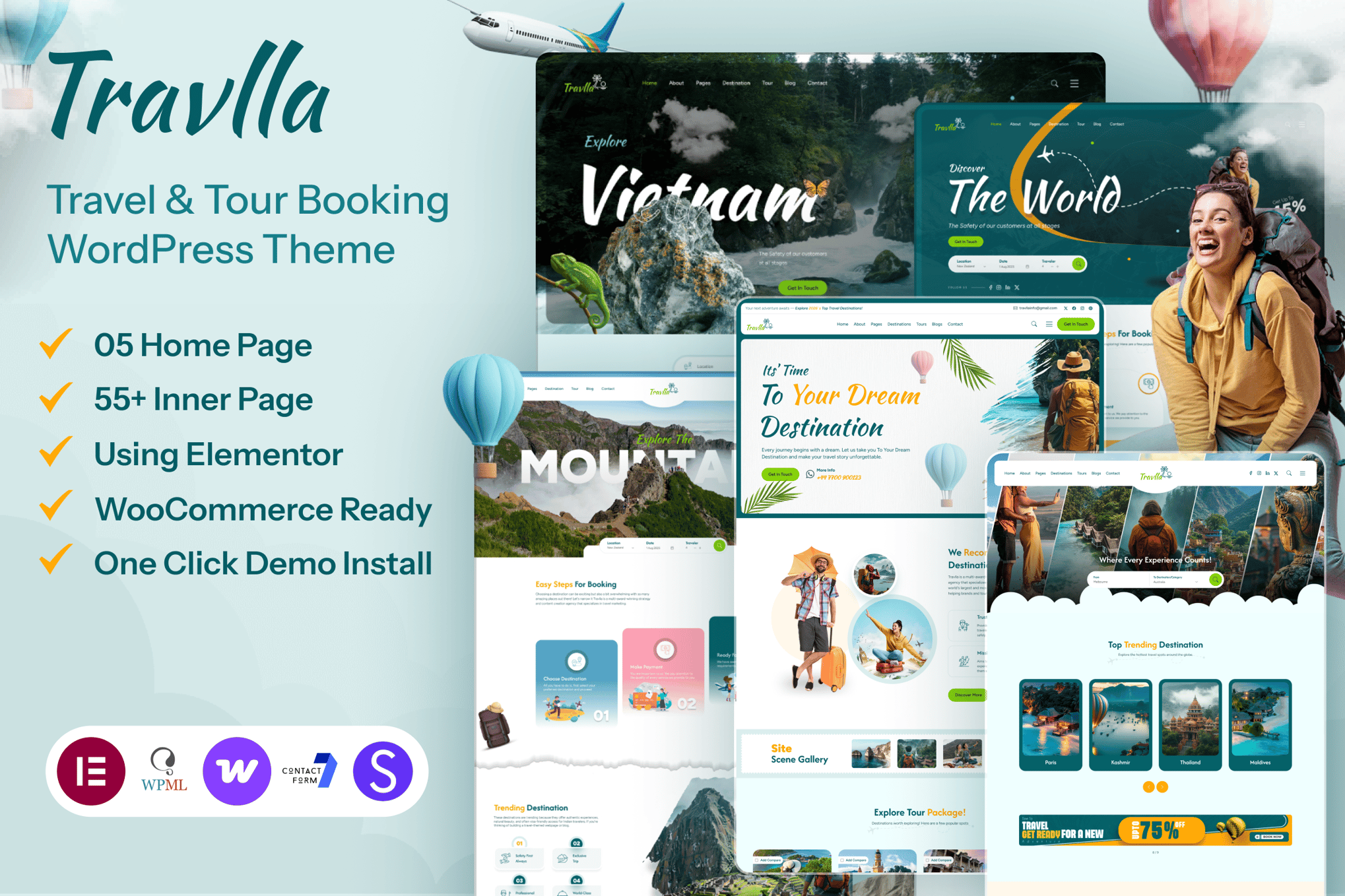 Travlla- Travel & Tour Booking WordPress Theme 1.2