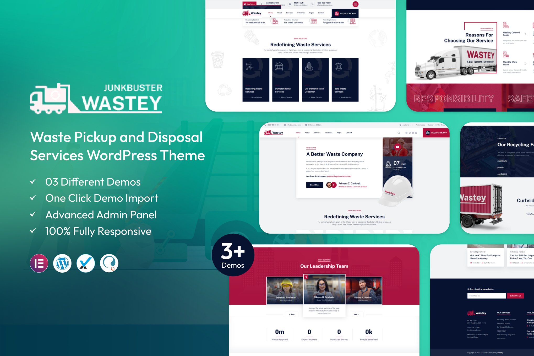 Wastey - Waste Pickup and Disposal WordPress Theme 1.4