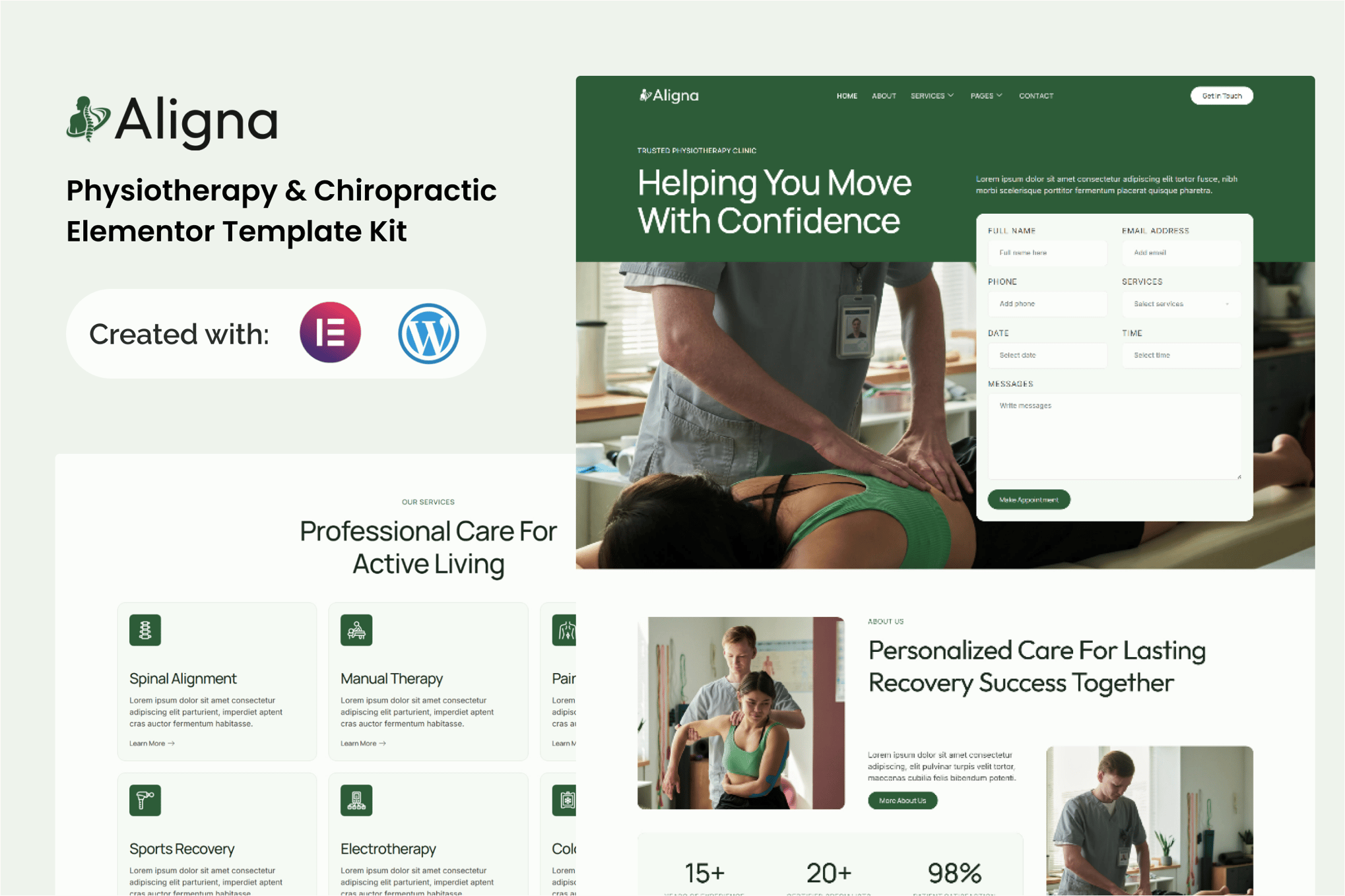 Aligna - Physiotherapy & Chiropractic Elementor Template Kit