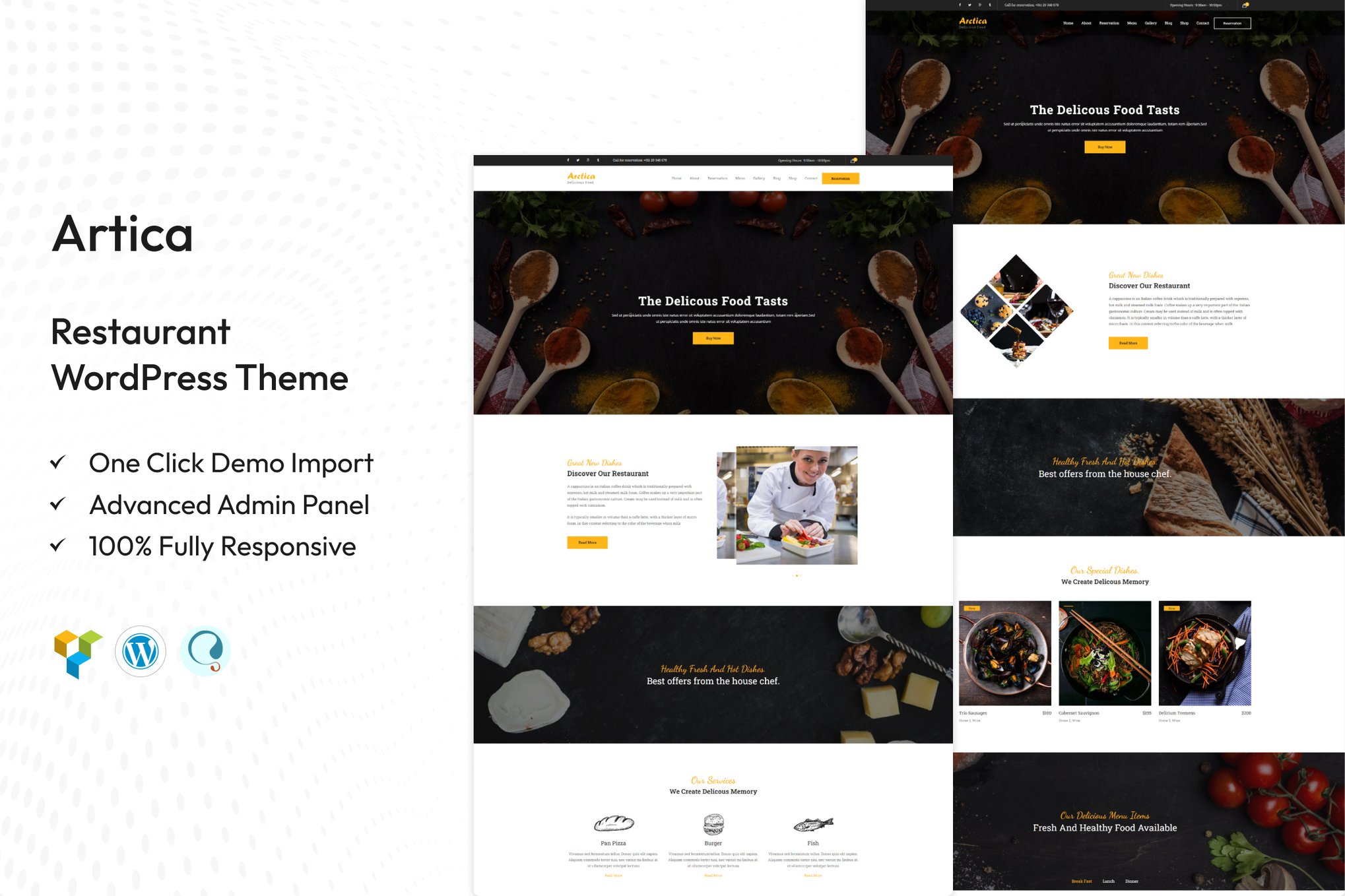 Artica : Restaurant WordPress theme 2.4