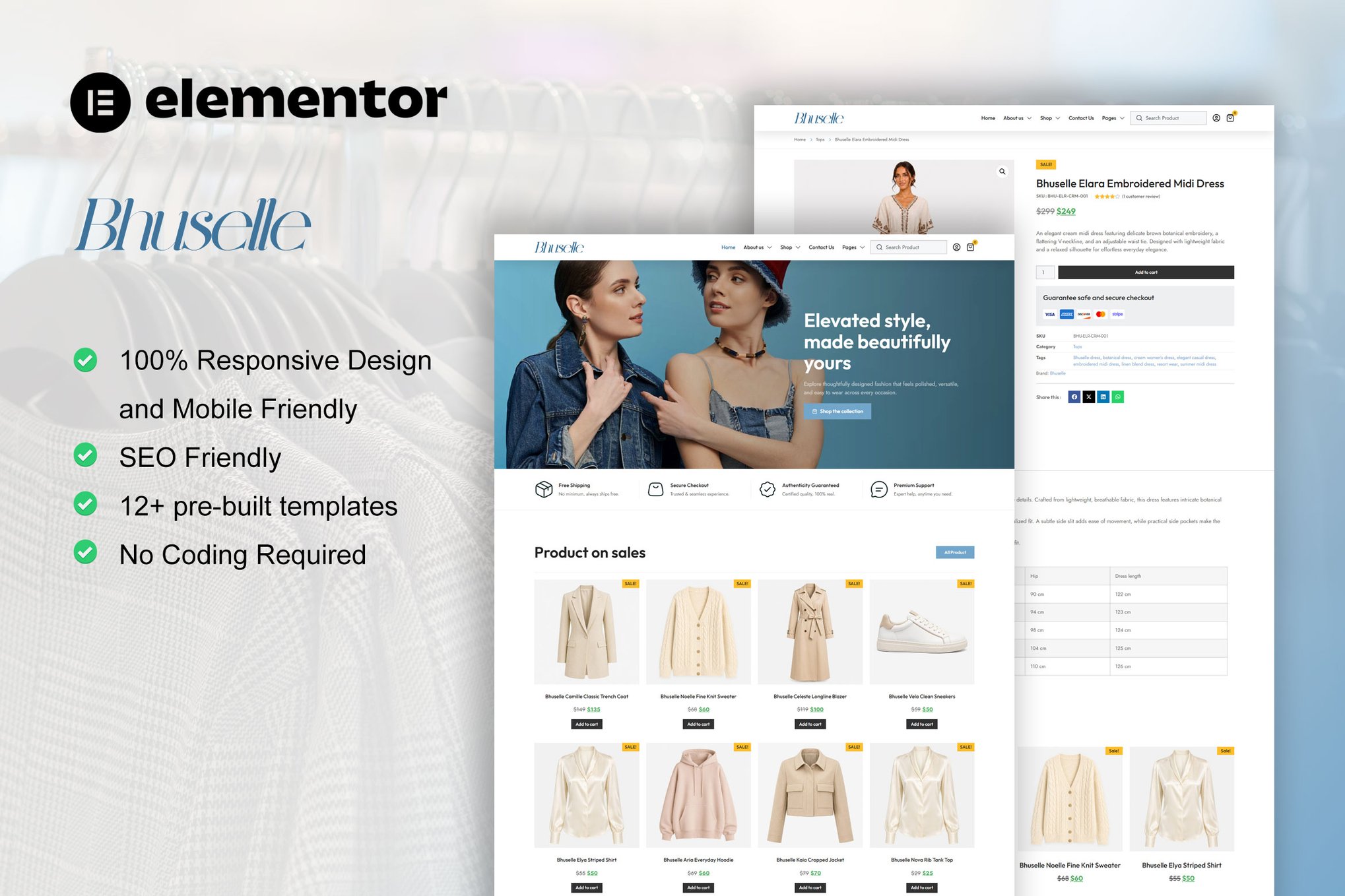 Bhuselle - WooCommerce Fashion Store Elementor Template Kit