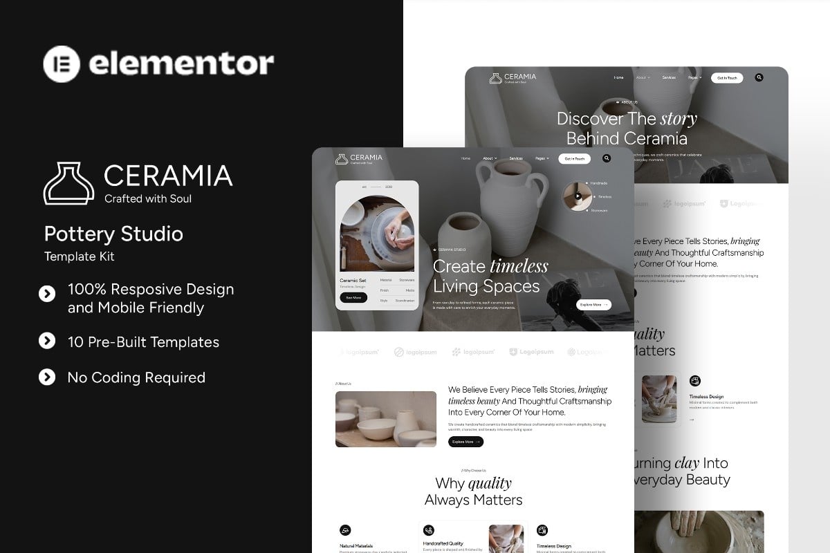 Ceramia - Pottery Studio Elementor Template Kit