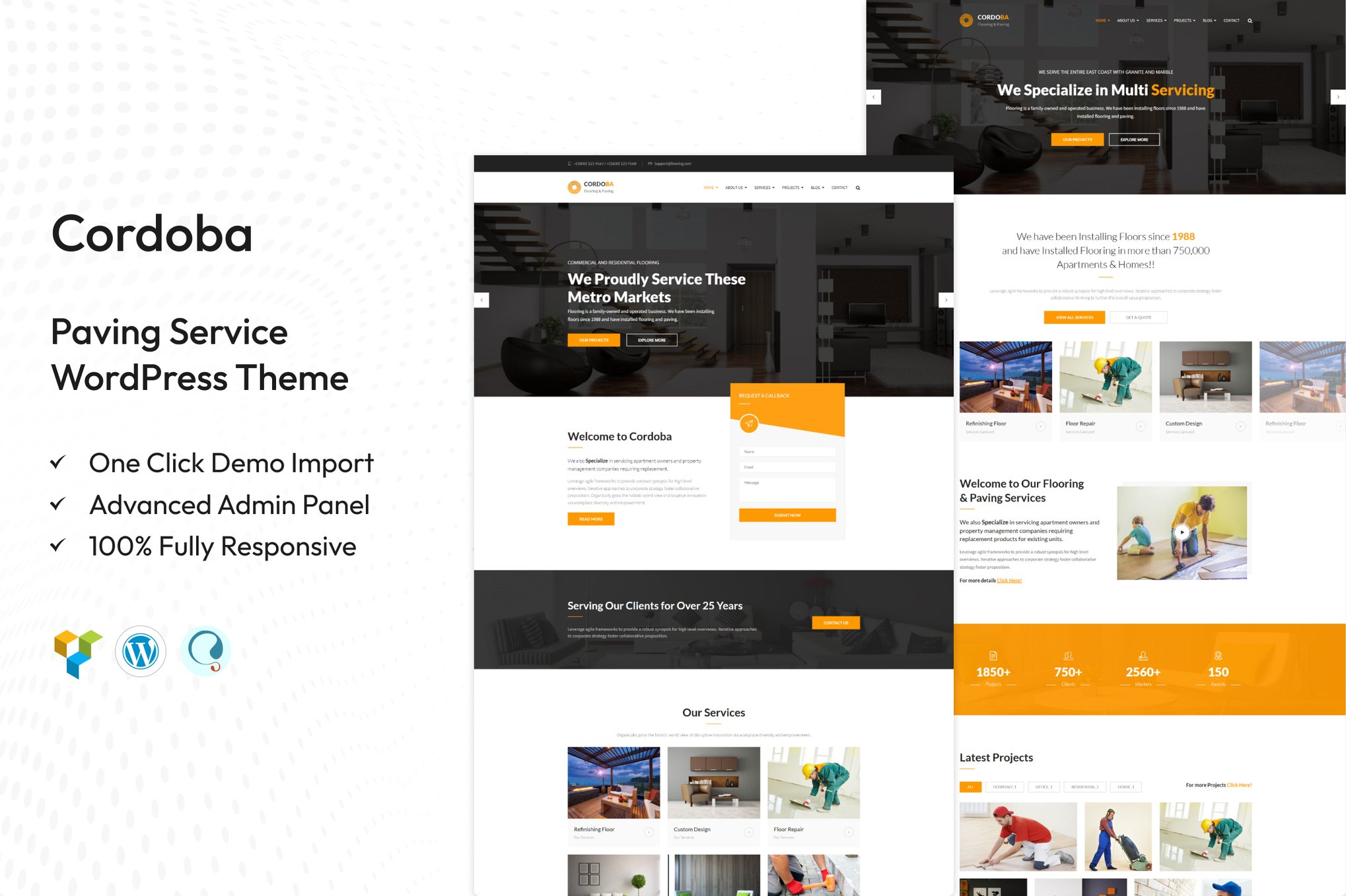 Cordoba : Paving Service WordPress Theme 2.3