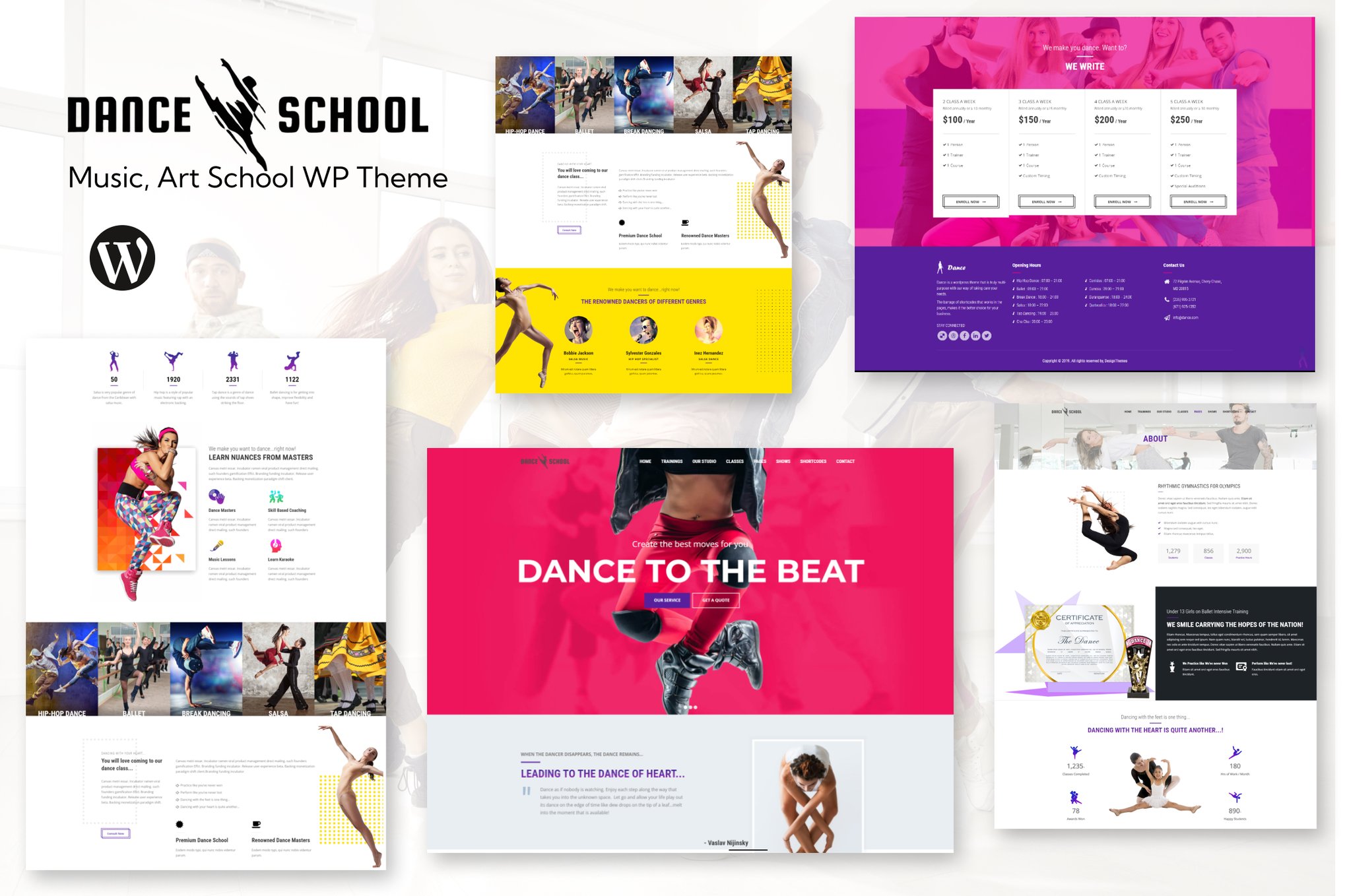 Dance Studio - Music, Art School  Wordpress  Theme 4.6