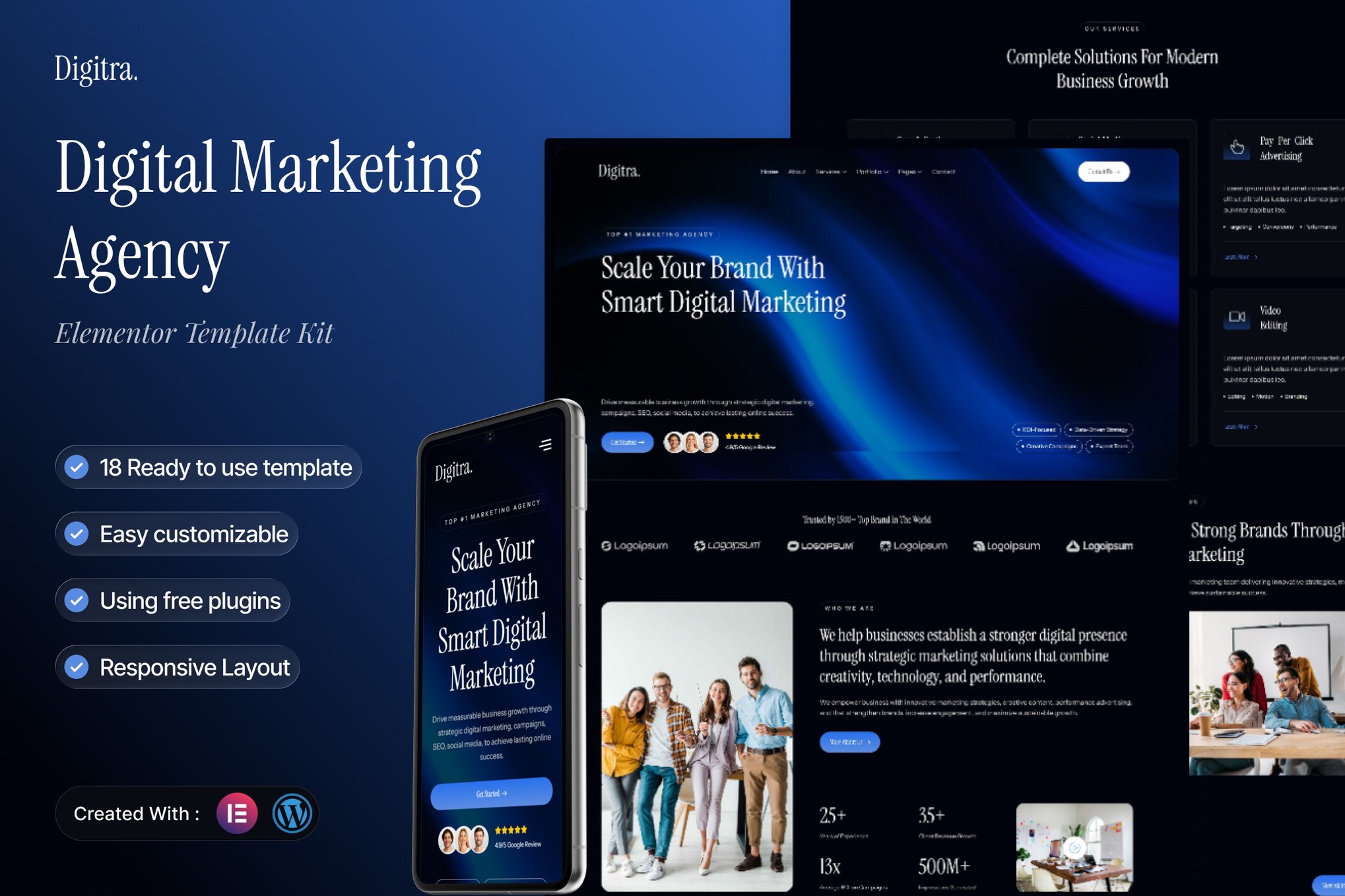 Digitra - Digital Marketing Agency Elementor Template Kit