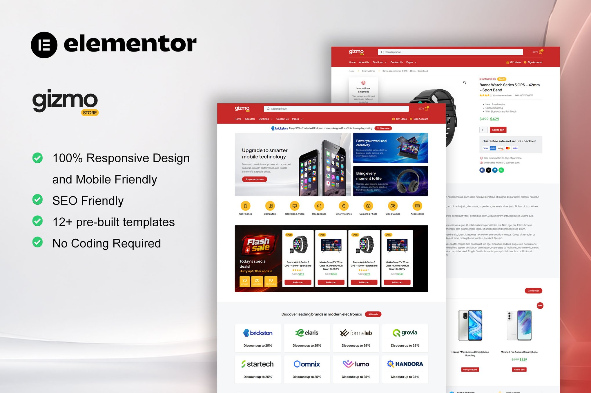 GizmoStore - WooCommerce Electronic Store Elementor Template Kit
